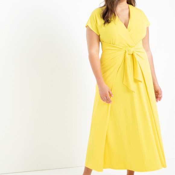 Eloquii Dresses & Skirts - NWT ELOQUII Easy Maxi Dress With Wrap Tie Skirt Yellow Plus Size 18